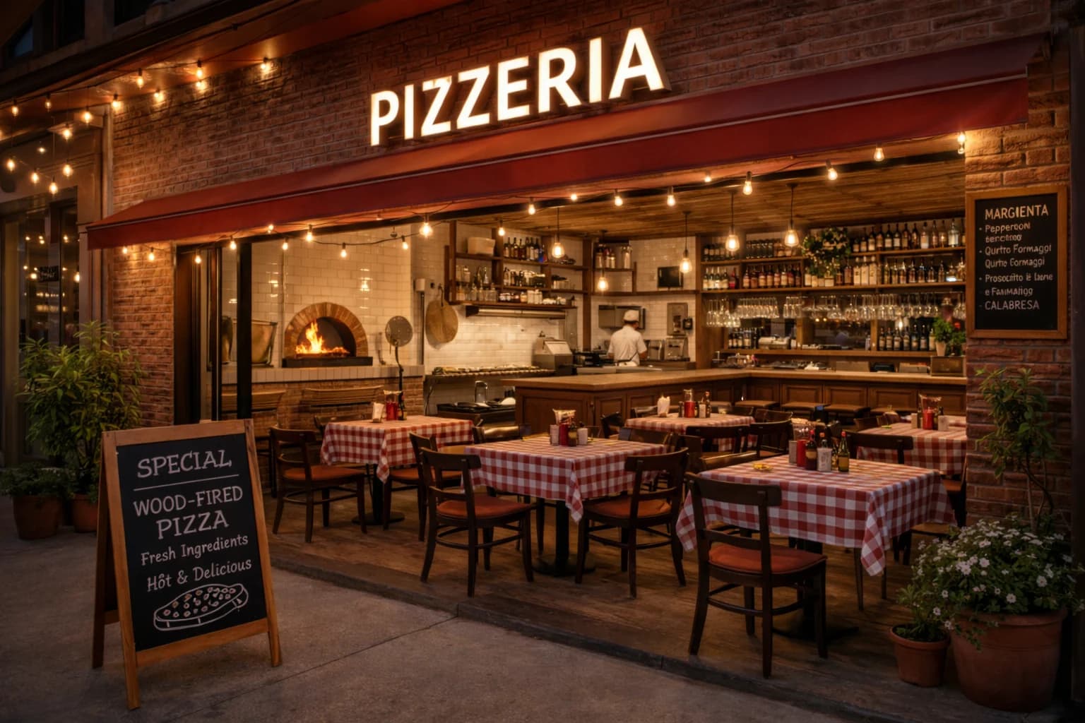 Pizzería acogedora